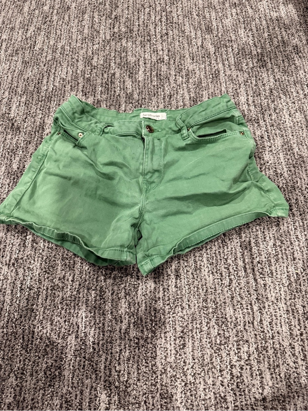 Green Stradivarius Women's Jean Style Shorts - Casual Everyday Style